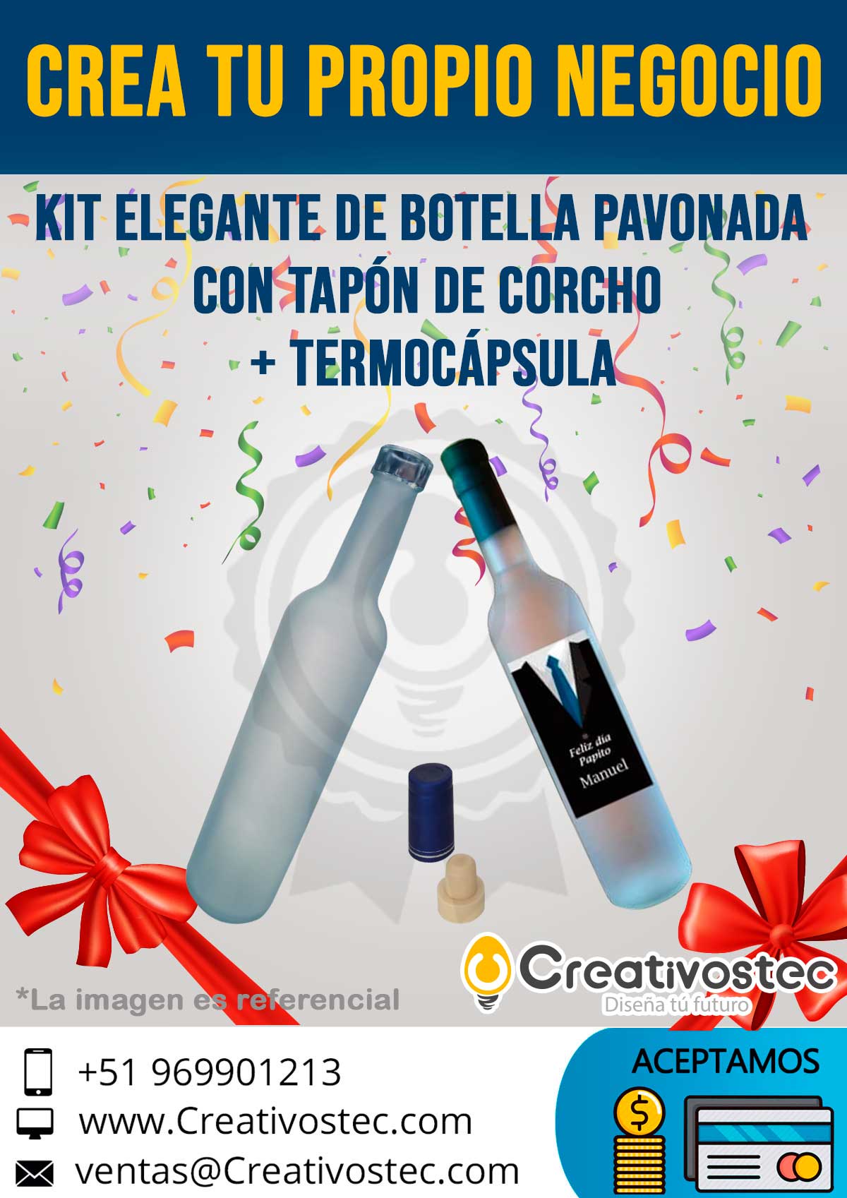 Kit-Elegante-Botella-Pavonada-Tapon-Corcho-Termocápsula-creativostec-promocion-mejor-calidad-oferta-descuento-sublimacion-nuevo-lima-arequipa-trujillo-chiclayo-piura-cusco-
