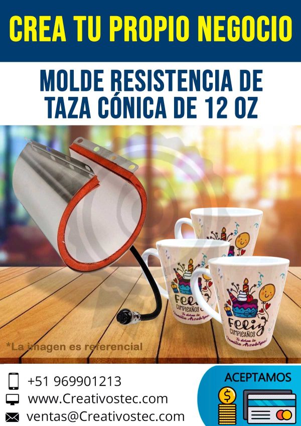 Molde Resistencia De Taza CÓnica De 12 Oz 